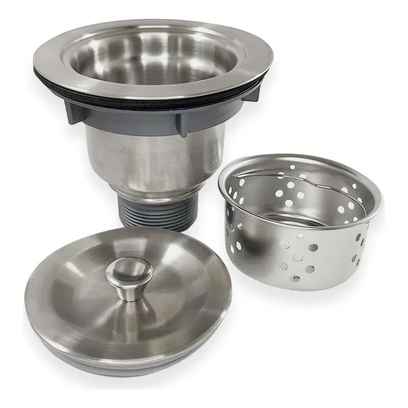 Valvula 4 1/2 Ralo Pia Cozinha Inox Escovado Com Cesto Higiê