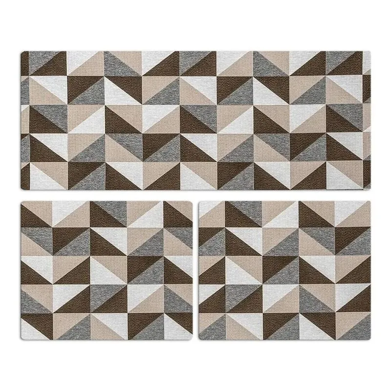 Kit Tapete De Cozinha 3 Peças Tecido Jacquard Antiderrapante