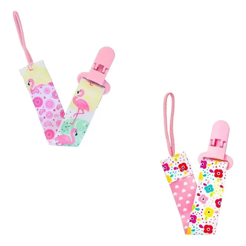 02 Prendedores De Chupeta Universal Para Flamingo E Florzinh