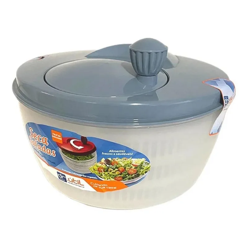 Centrífuga De Salada Secador Verduras Manual 4 Litros Cores