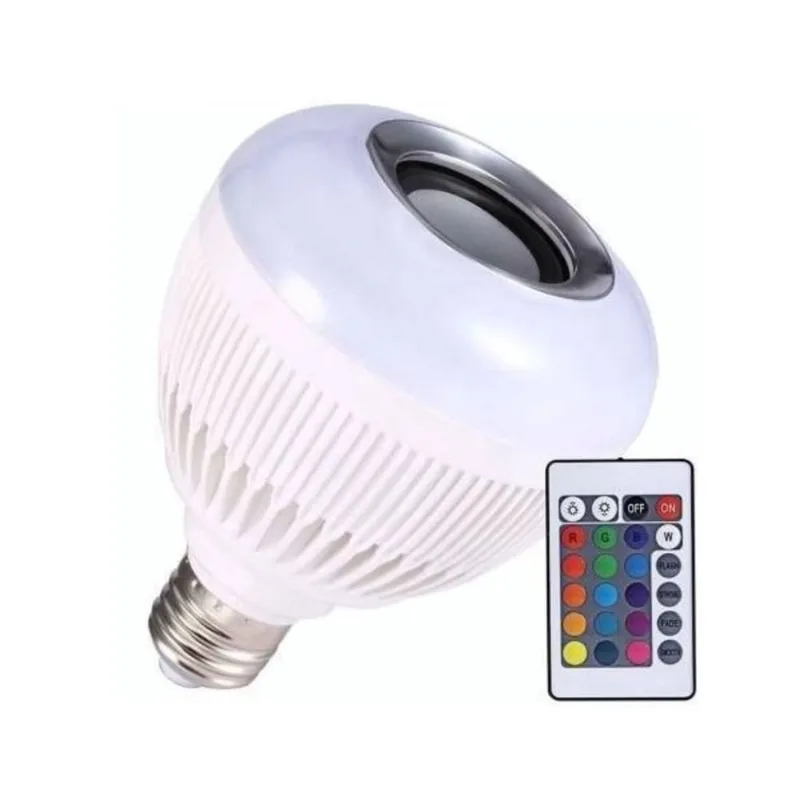 Lampada Bluetooth De Led Caixa De Som C/Controle. led Rgb 12W