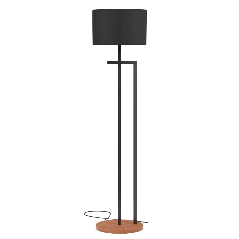 Luminaria Grande de Chão Pés de Ferro Preto Estilo Industrial Cupula Preto