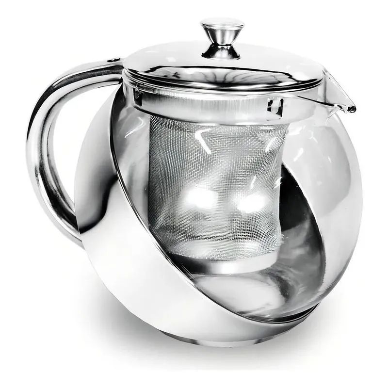 10x Chaleira De Vidro Revestida Com Infusor Inox Jarra 700