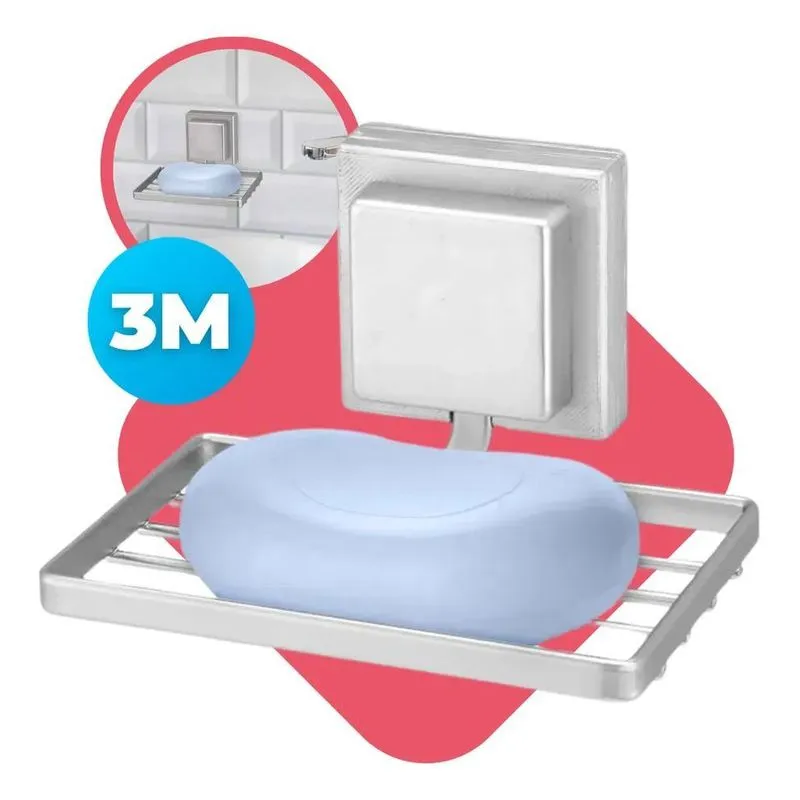 3x Saboneteira Suporte Sabonete Para Parede Banheiro Lavabo