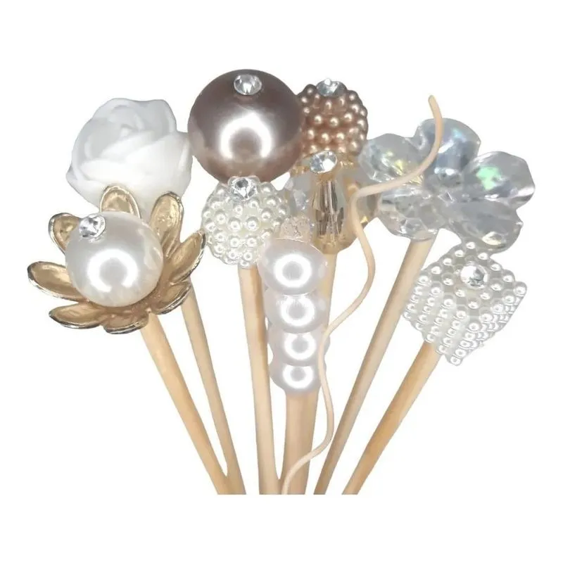 3x Varetas Decoradas Novas Para Difusor De Aromas Lindas 20u