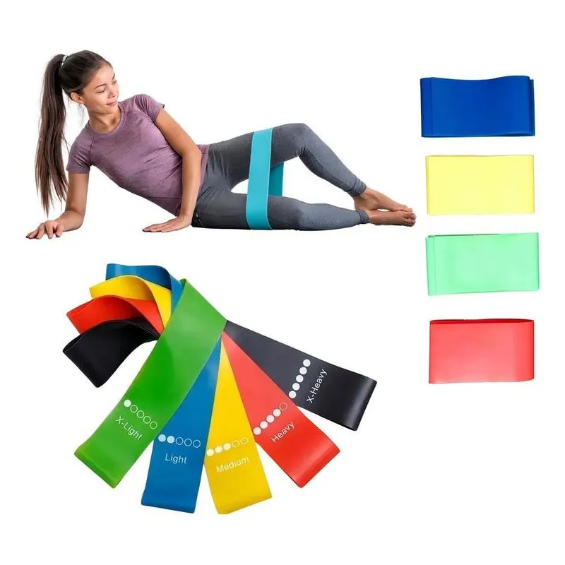 3x Kit 5 Fitas Faixas Elasticas 5 Niveis 30cm Treino Muscula
