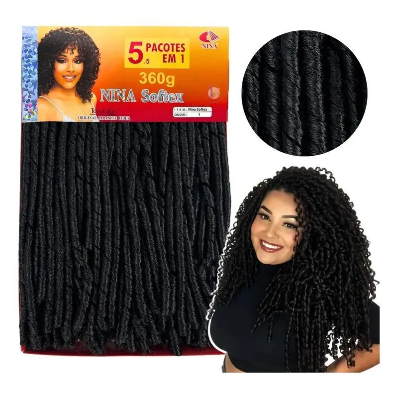 5x Cabelo Nina Softex Pacotão 360 Gramas Crochet Br