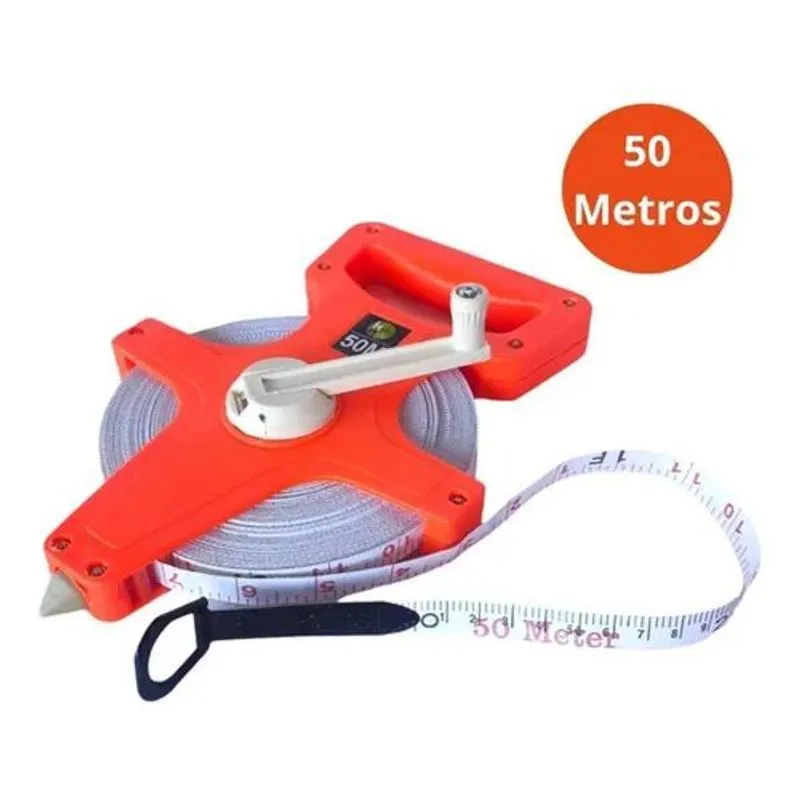 2x Trena Home &amp; More Fita Fibra De Vidro 50m Manivela Longa