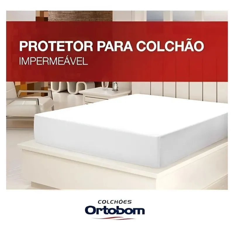 Protetor Colchão Casal Liso Impermeável (138x188) - Ortobom