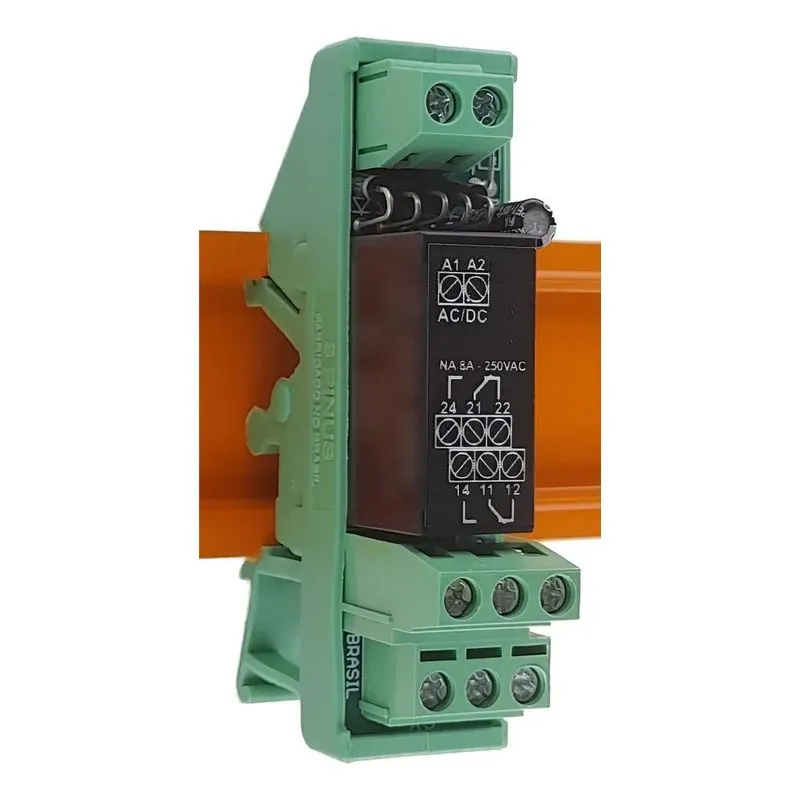 Relé Acoplador 2 Contatos Reversiveis 12v, 24v, 12 24vcc/vca