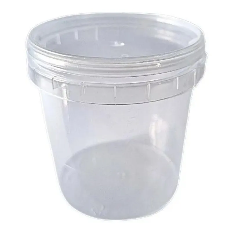 Pote Plástico Redondo Com Lacre 100 Unid Bolo Transparente