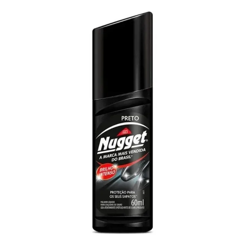Polidor De Sapato Líquido Preto Nugget Frasco 60ml