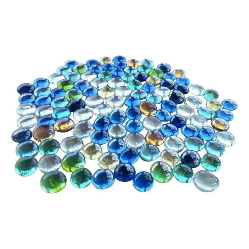 2x Gema Vidro 17mm Cores Sortidas 500g(95 A 115 Peças) Multi