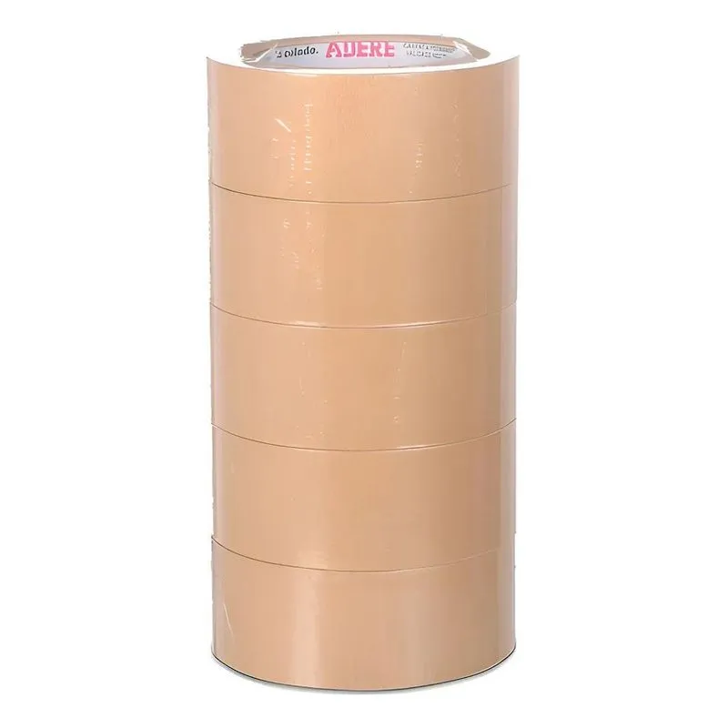 Kit 5 Fita Adesiva Kraft Embalagem Papel Crepado 45mm X 50m