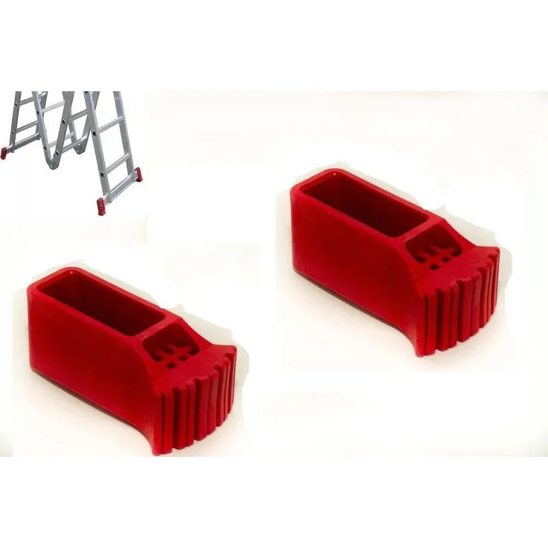 2x Kit 2 Un Pé Sapata Borracha Escada Articulada Multifuncio