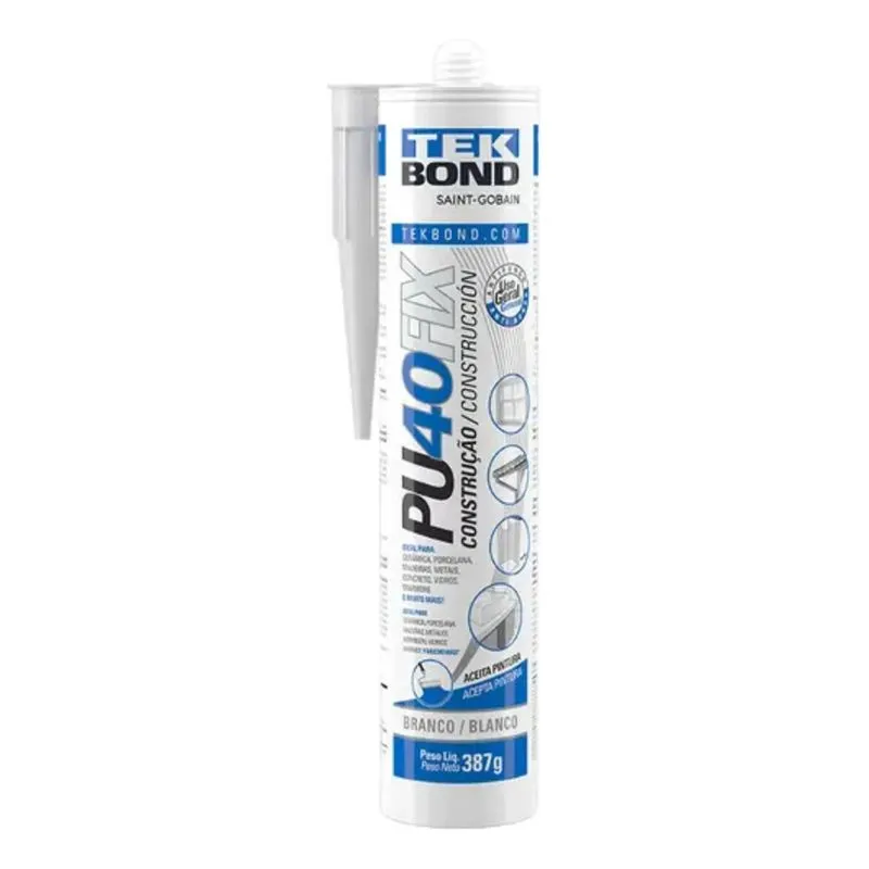 2x Cola Adesivo Multiuso Pu 40 Fix Branco Selante 280 Ml 387