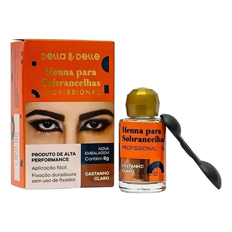 Henna Para Sobrancelhas Della E Delle 8g - Castanho Claro