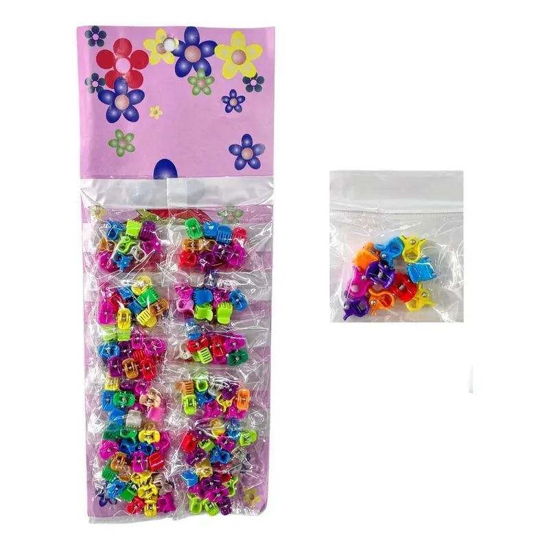 120 Mini Piranhas Prendedor Presilha Para Cabelo 1 Cartela