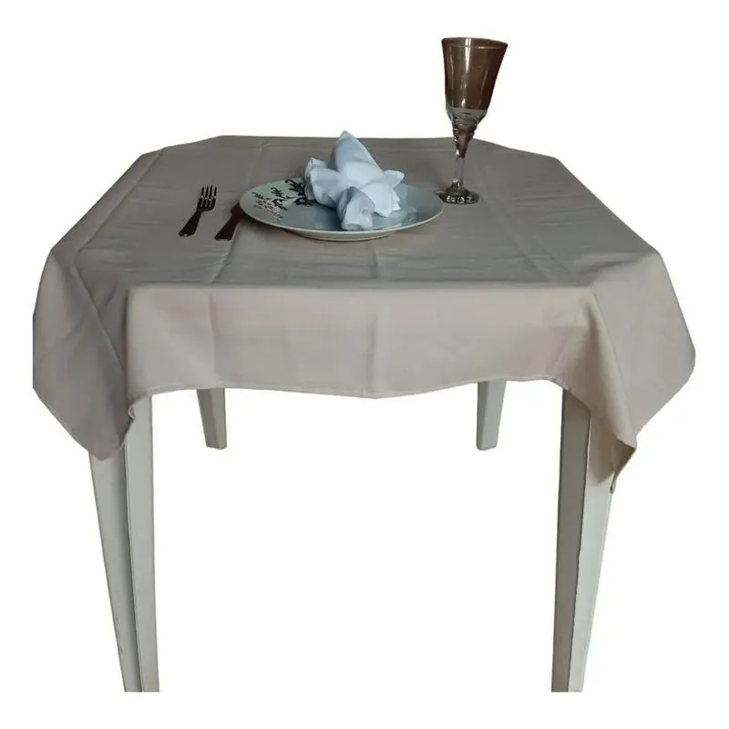 Kit 10 Toalhas De Mesa 1.0 X 1.0 Oxford Festas Buf Bege