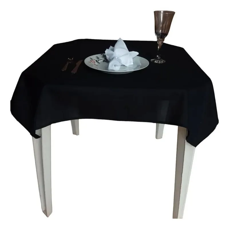 Kit 10 Toalhas De Mesa 1.0 X 1.0 Oxford Festas Bu Preto