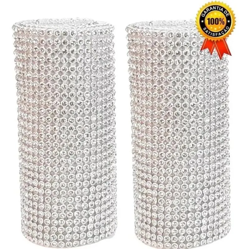3x Manta De Strass Termocolante Prata Kit 2un 5x45cd