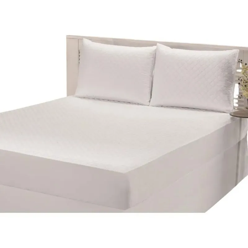 Capa Colchão Queen 1,98 X 1,58 X 0,35 Impermeável Com Branc