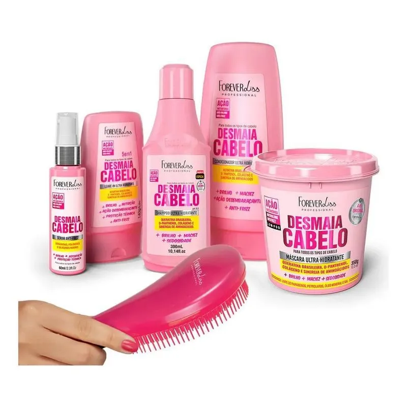 10x Kit Desmaia Cabelo Completo Forever Liss Escova Cabelo