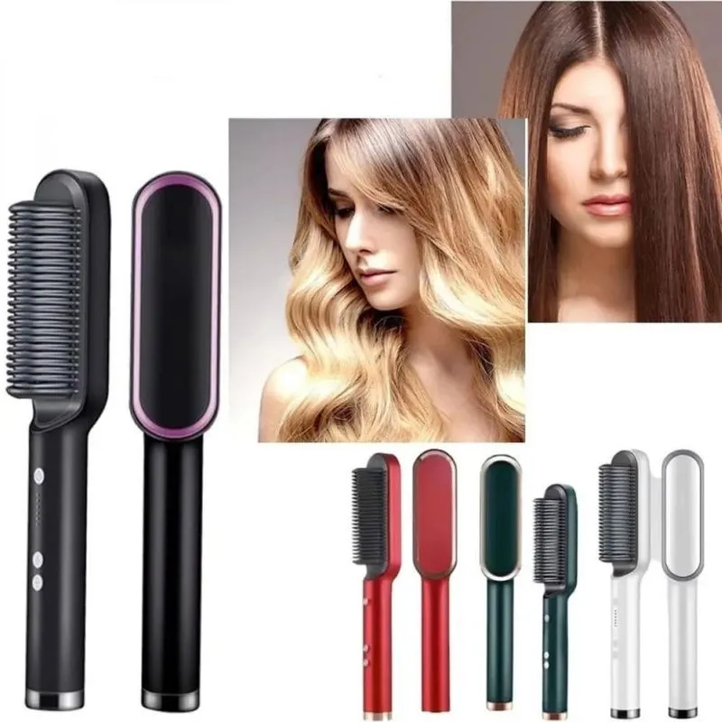 10x Escova Alisadora De Cabelo Pente Cerâmica Profissional