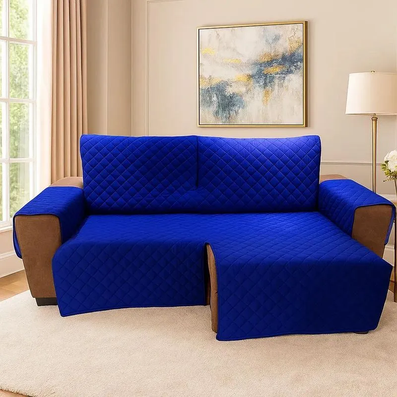Capa De Sofá Ret Azul Protetor Para Sofa Retratil E Reclinavel
