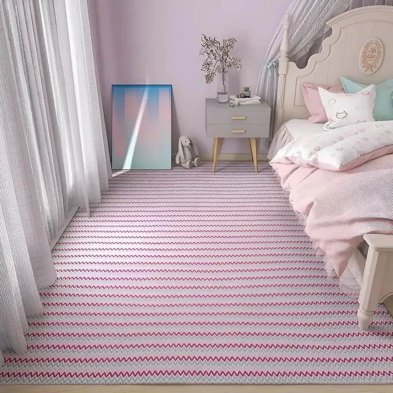 Tapete Infantil De Algodão Antiderrapante 1,4x2,0 Rosa 2 M 1