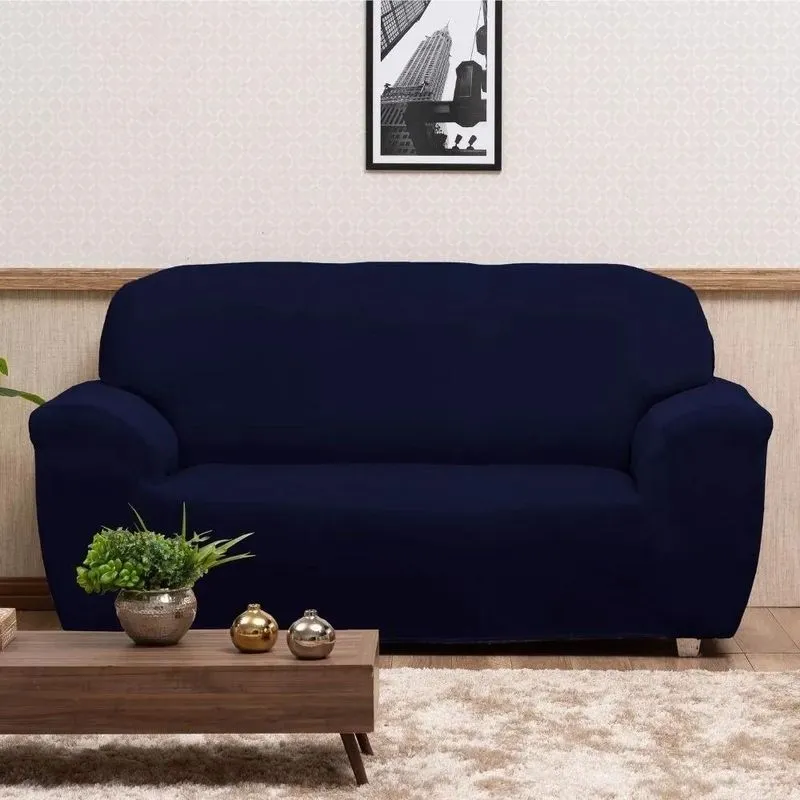 Capa De Sofá Elastex Premium Várias Estampas 2 Azul-Marinho