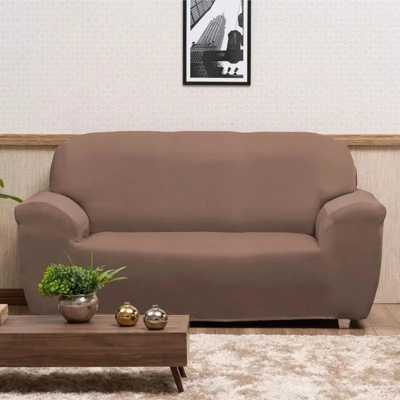 Capa De Sofá Elastex Premium Várias Estampas 2 E 3 Chocolate
