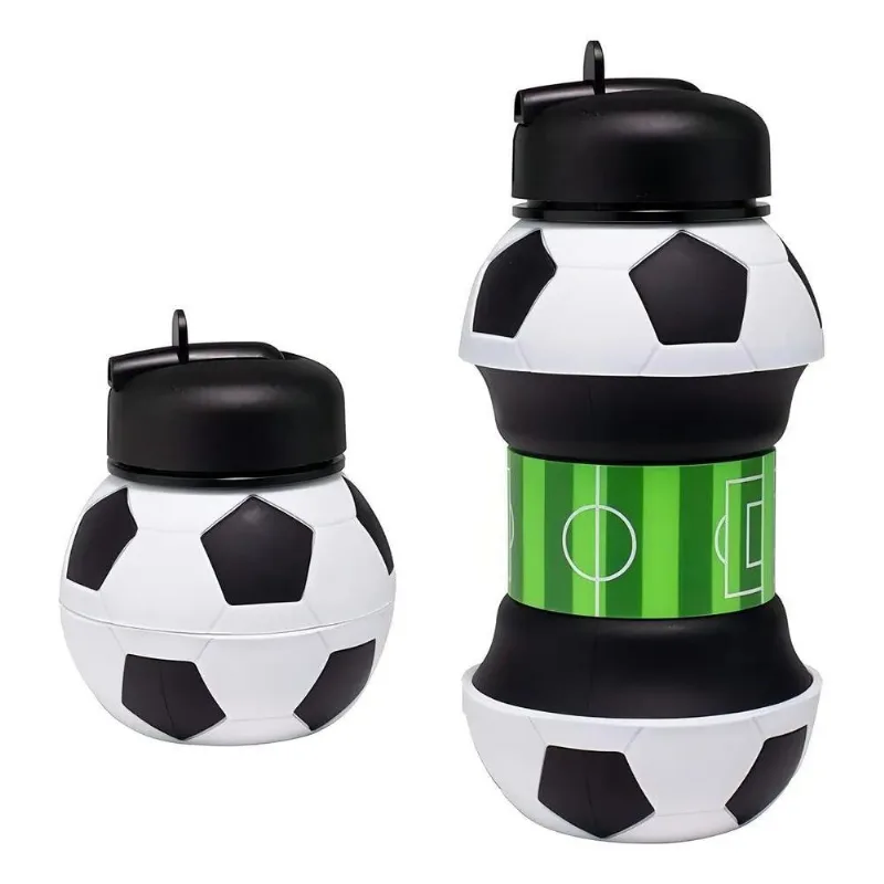2x Vittak Garrafa Água Infantil Bola Futebol Dobrável 550ml