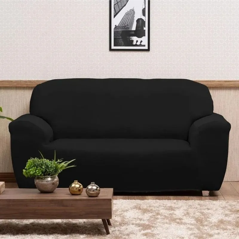 Capa De Sofá Elastex Premium Várias Estampas 2 E 3 Lug Preto