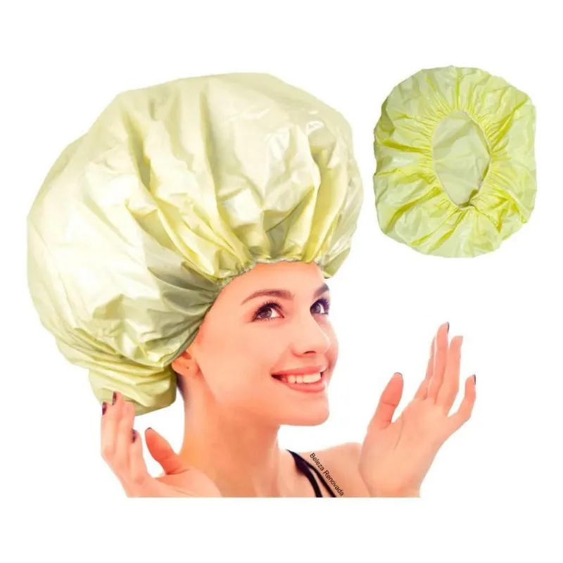 5x Touca Pvc Grande Para Banho Cabelos Volumosos Afros Tranç