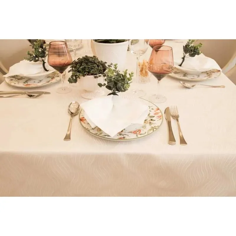 Toalha De Mesa Impermeável 4 Lugares 1,70m X 1, Ondas - Péro