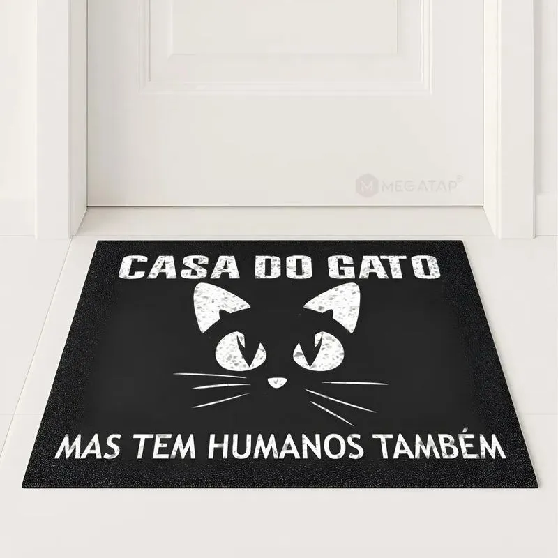 Tapete Megatap Capacho Casa Do Gato 60x40 Entrad Decorativo