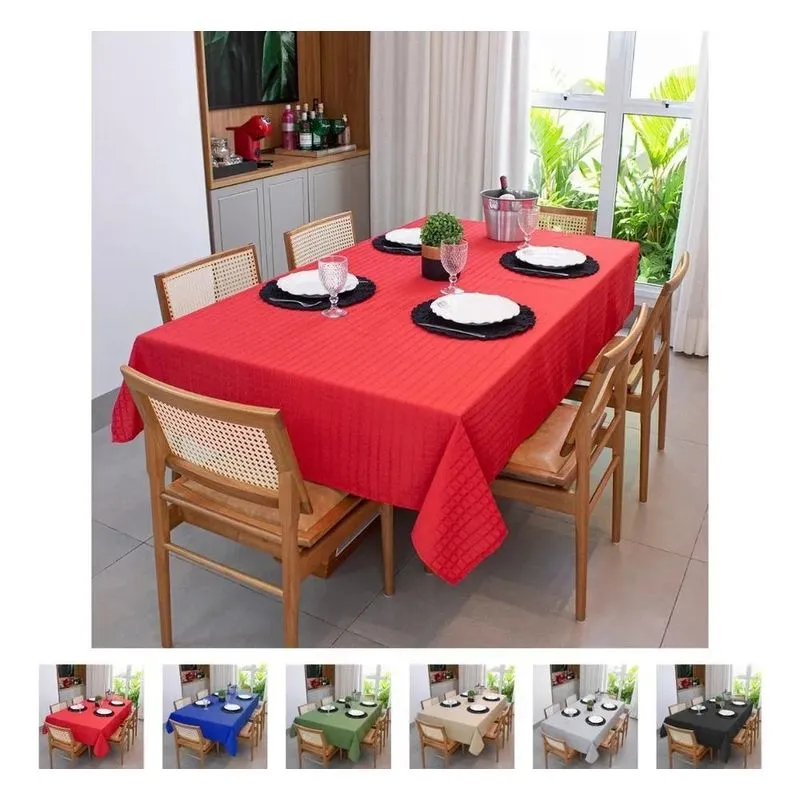 Toalha De Mesa 8 Lugares Quadrada Tecido Grosso 2,10 Modelo