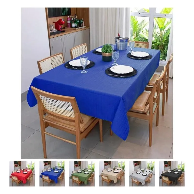 Toalha De Mesa 8 Lugares Quadrada Tecido Grosso 2,1 Modelo 1
