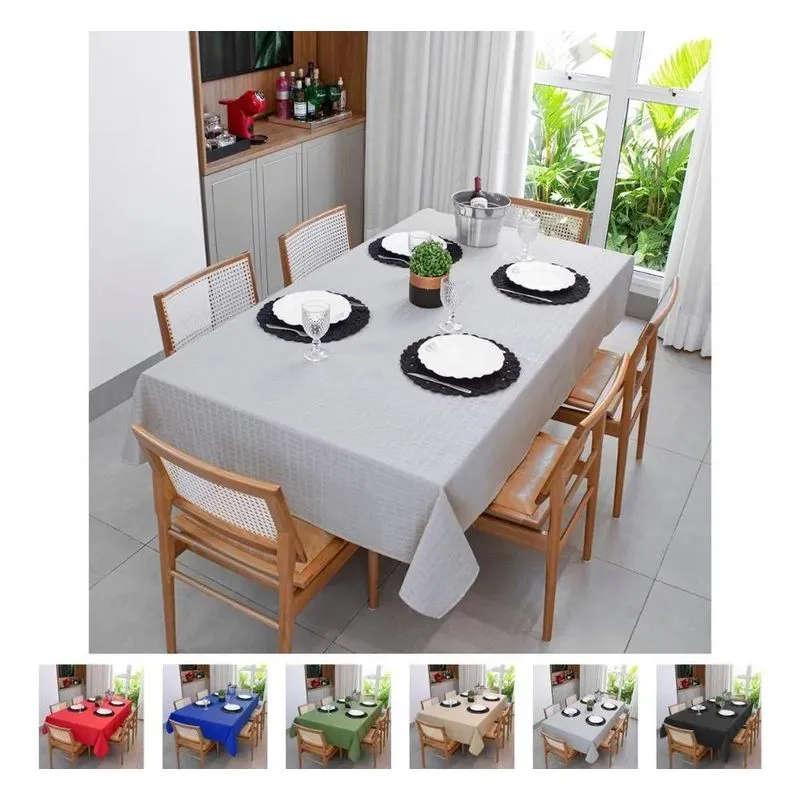 Toalha De Mesa 8 Lugares Quadrada Tecido Grosso 2,10 Modelo
