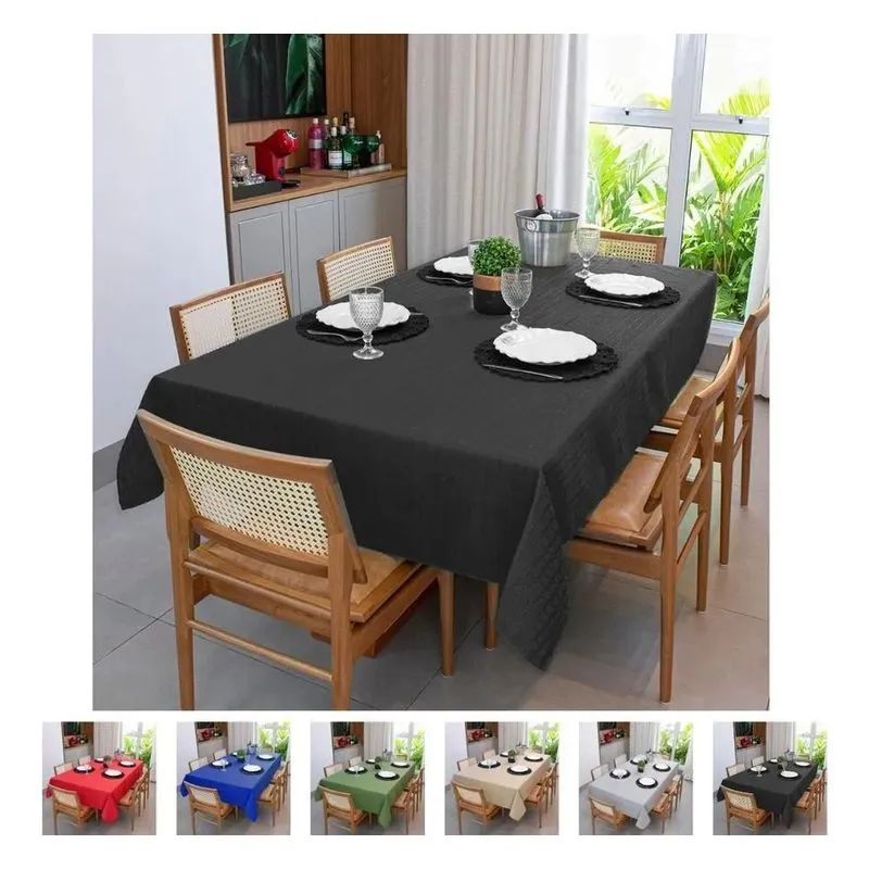 Toalha De Mesa 8 Lugares Quadrada Tecido Grosso 2,10 Modelo