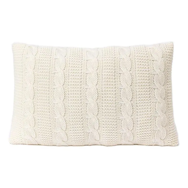 Capa Almofada Tricot 50x30 Sala Sofa Cama Zíper Trico Off