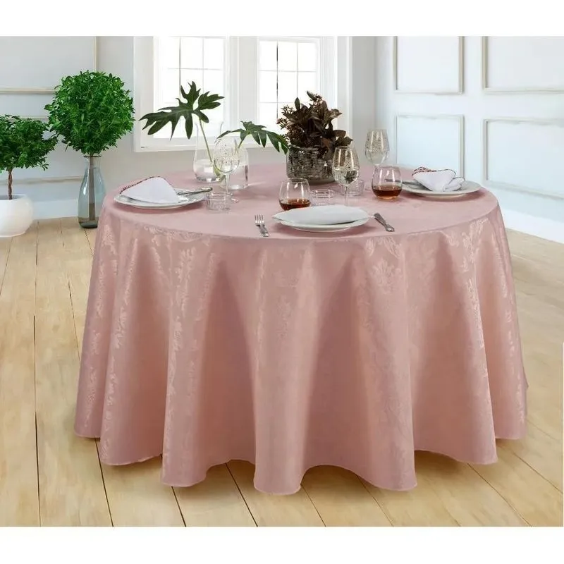 Toalha De Mesa Jacquard Redonda Gigante Buffet 2,80 Rosé