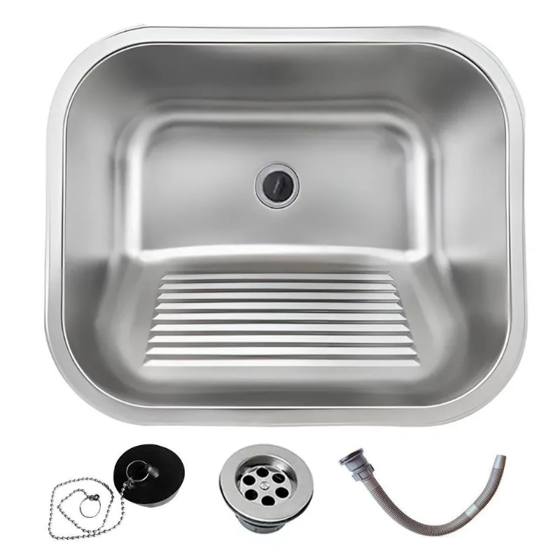 Tanque Inox De Lavanderia 45X45 Antirruído Completo Escovado