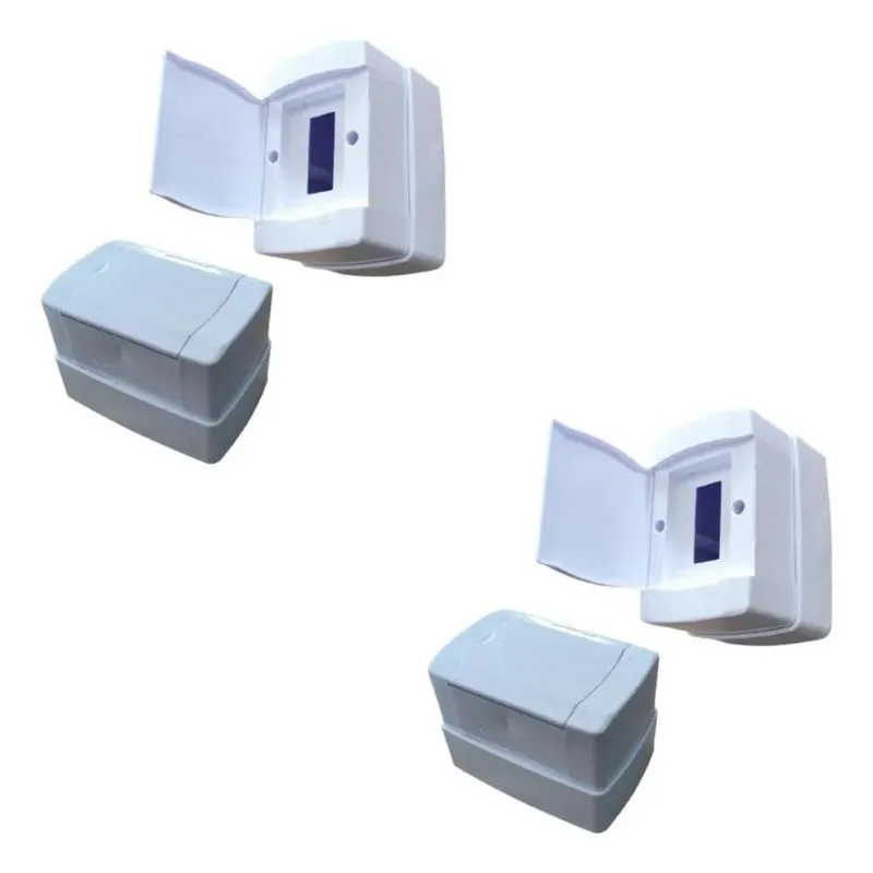Kit 2 Caixas Distribuição Sobrepor 1/2 Disjuntores - Ilumi