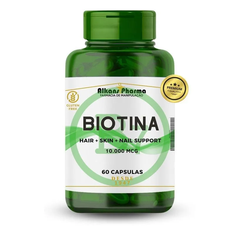 Biotina (vitamina B7) 10.000 Mcg 60 Cápsulas - 1 Unidades