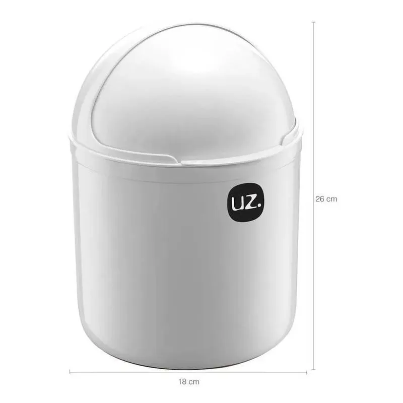 5x Lixinho Pia Branco 4 Litros Com Tampa E Porta Detergente