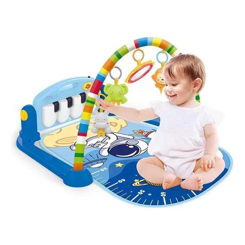 5x Tapete Bebê Musical Piano Happy Azul Wakaii
