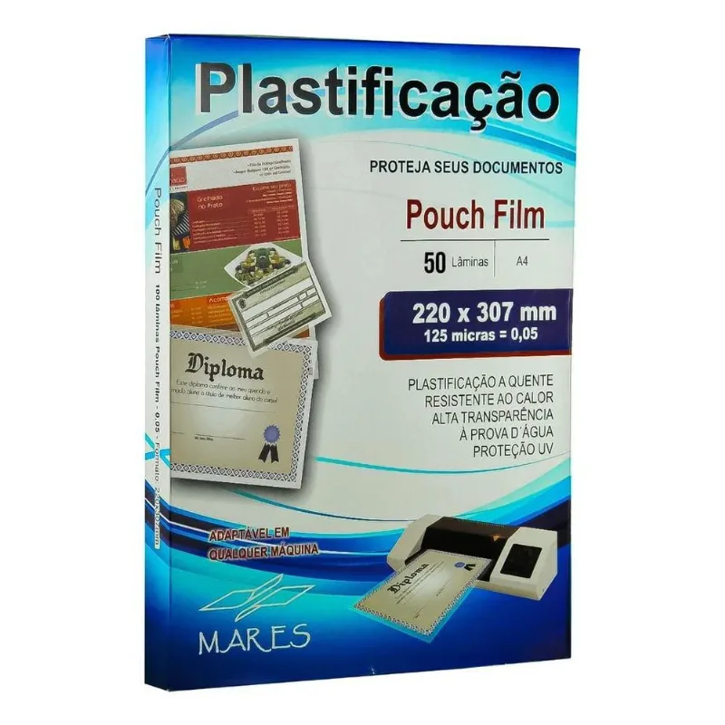 10x Plástico Para Plastificação Mares A4 220x307 125 Micras
