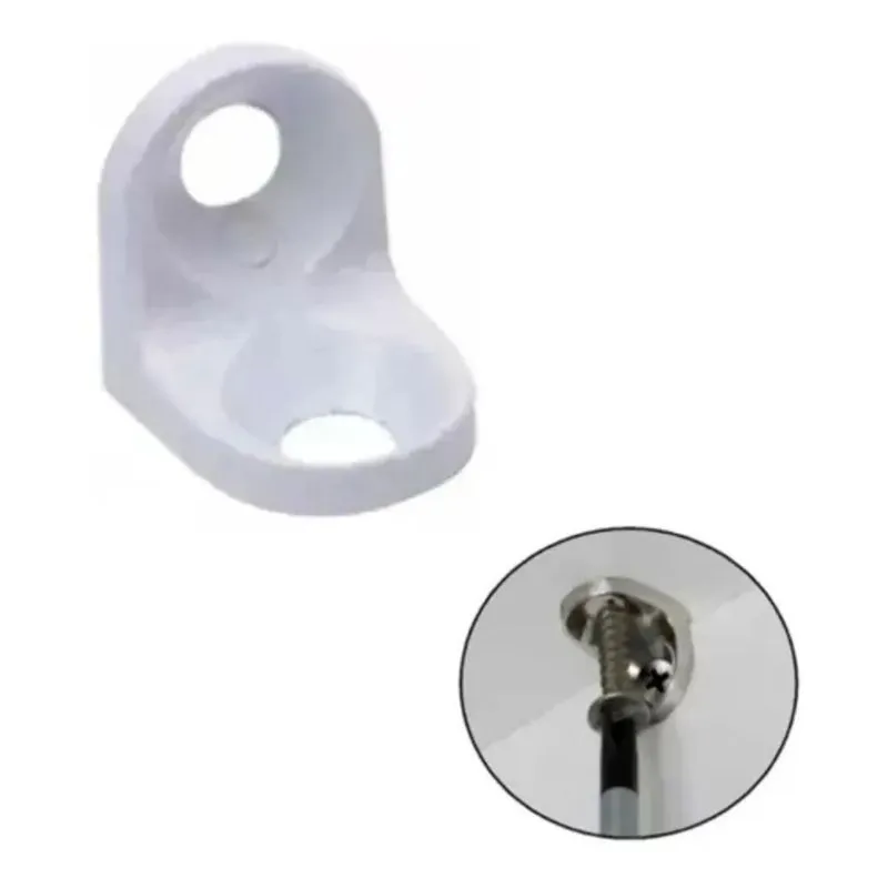 2x Cantoneira Zamac Branca 2 Furos Leve ( Kit 500 Unid )